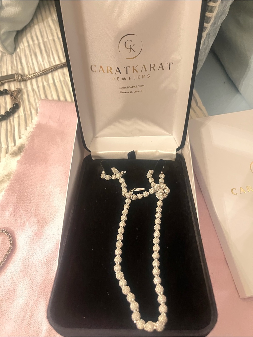 22 inch Silver-Tone Crystal Necklace - White beautiful